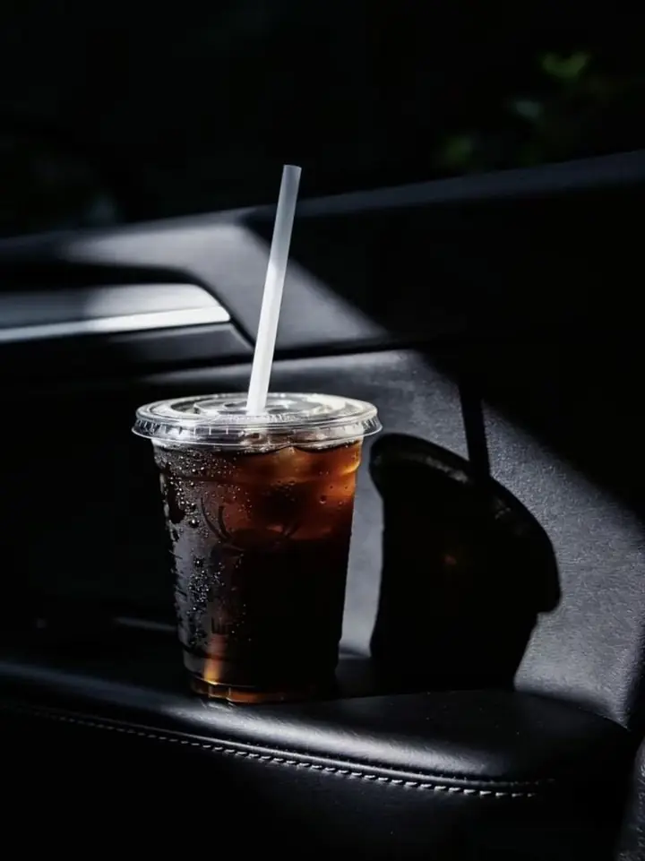 Iced coffee in a tall cup